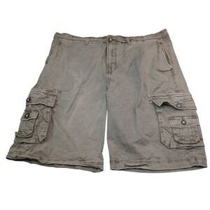 BKE Cruz Athletic Fit Cargo Shorts Mens 38 Mermaid Green Grey Cotton Blend B5791